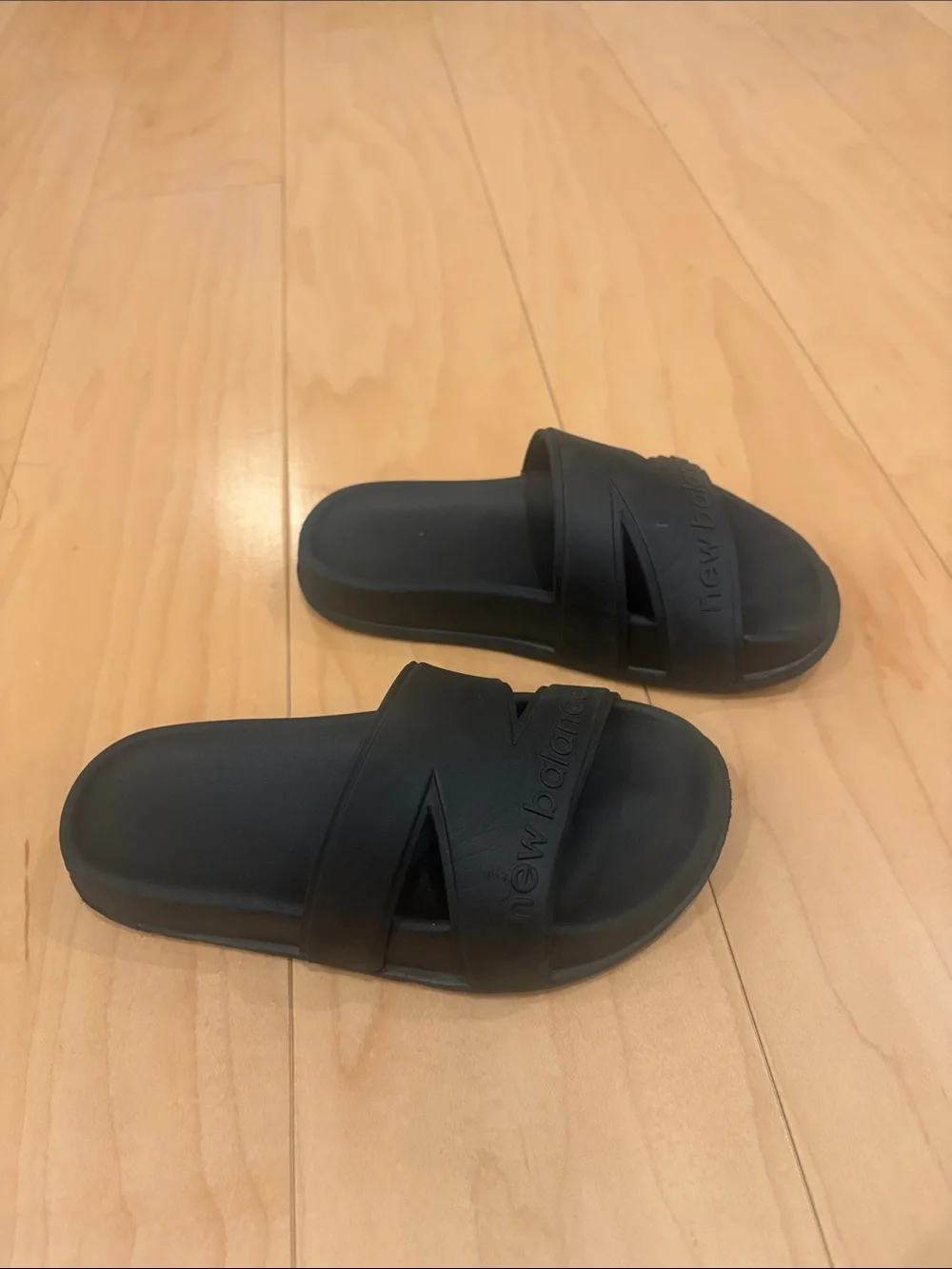 New Balance Black Slip-On Slide Sandals